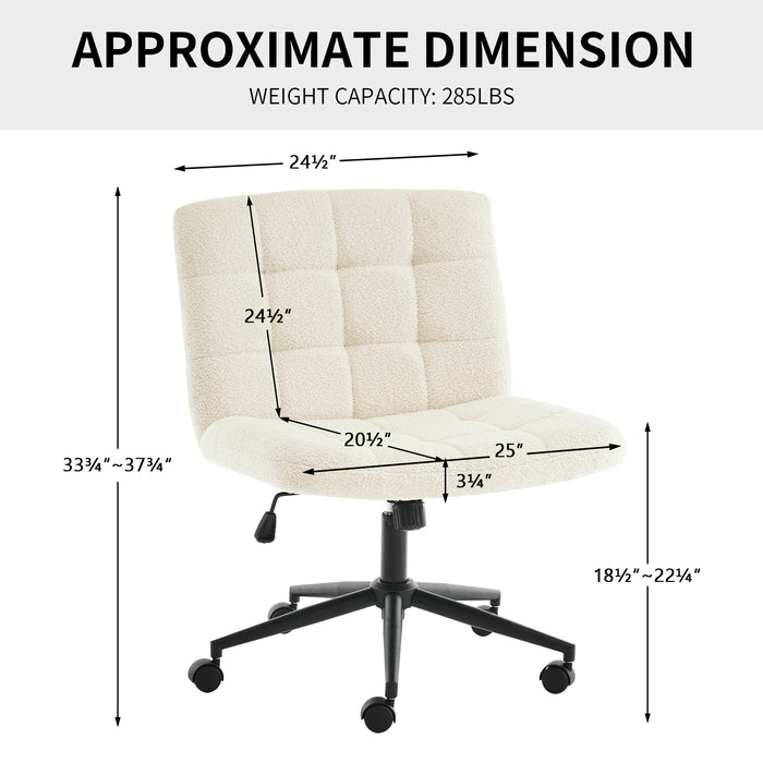 Keavey Sherpa Swivel Task Chair Ivory White