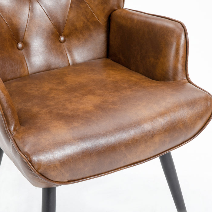 Ethelsville PU Leather Tufted Armchair