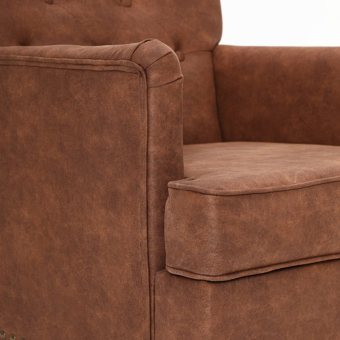 Summerfield 29-inch Wide Tufted Armchair in Suede Upholstery