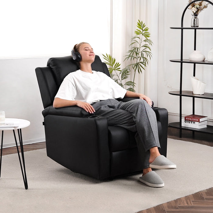 Cozy Overstuffed Upholstered Recliner