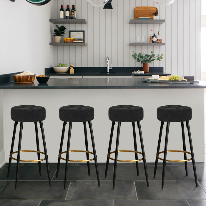 30-inch Minimalist Seattle Sherpa Bar Stools Set of 2