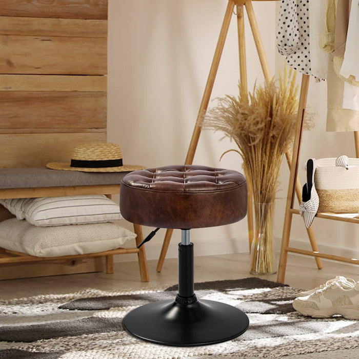 Adrienne 16.5" Wide Leather Vanity Stool