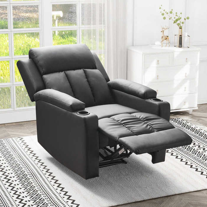 Cozy Overstuffed Upholstered Recliner