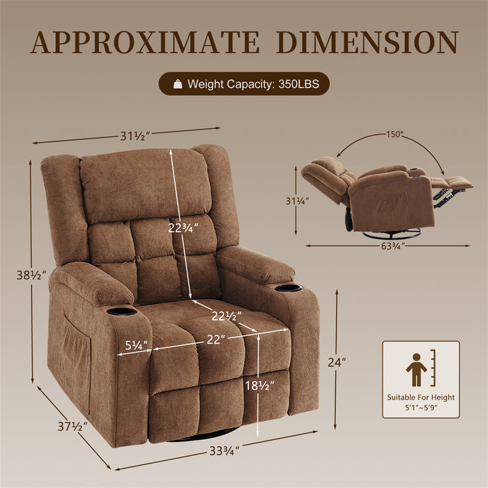 Furnimart 360° Swivel Rocker Recliner Chair