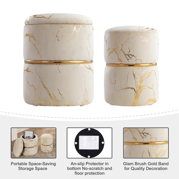 Sena Velvet Storage Ottoman