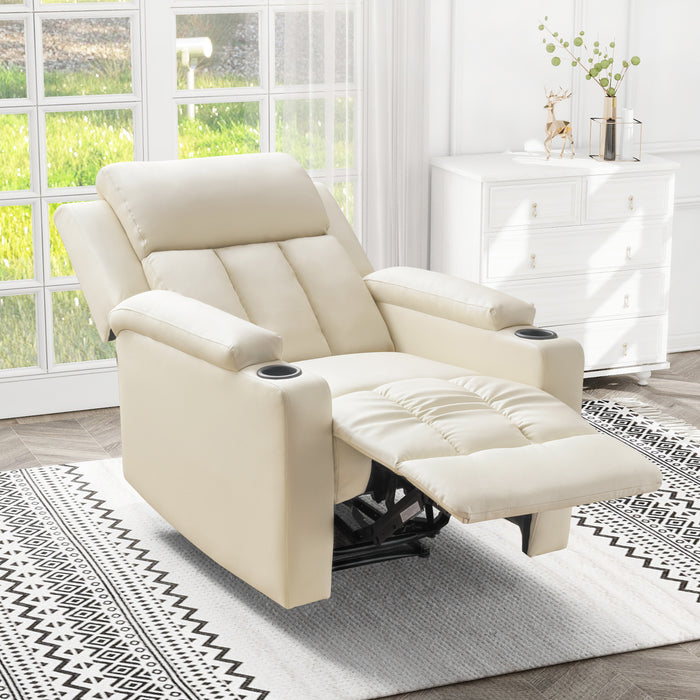 Cozy Overstuffed Upholstered Recliner