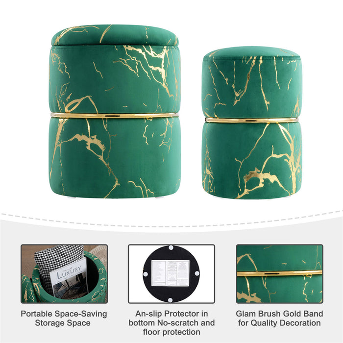 Sena Velvet Storage Ottoman