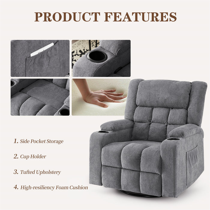 Furnimart 360° Swivel Rocker Recliner Chair