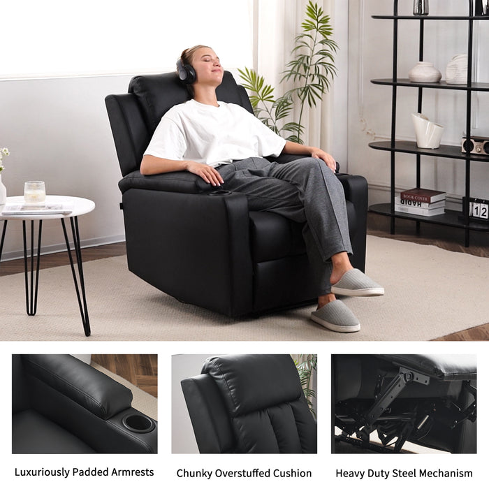 Cozy Overstuffed Upholstered Recliner