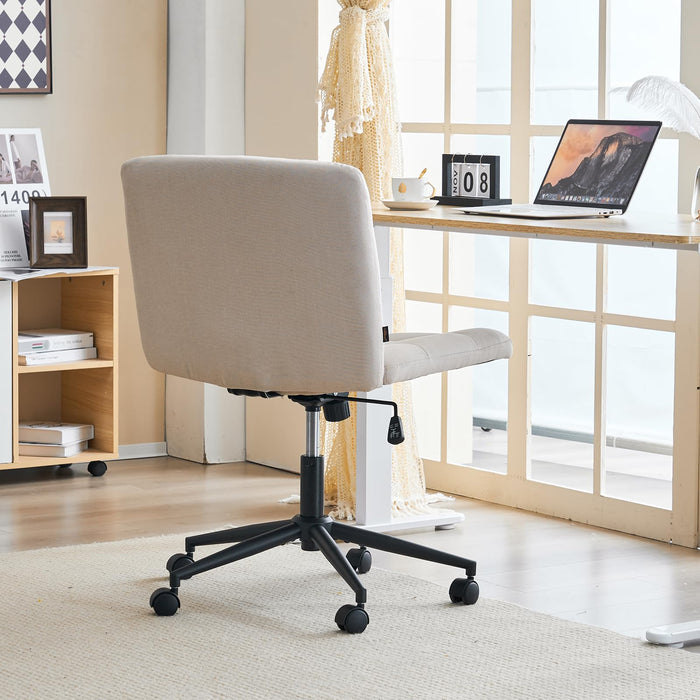 Keavey Linen Fabric Swivel Task Chair