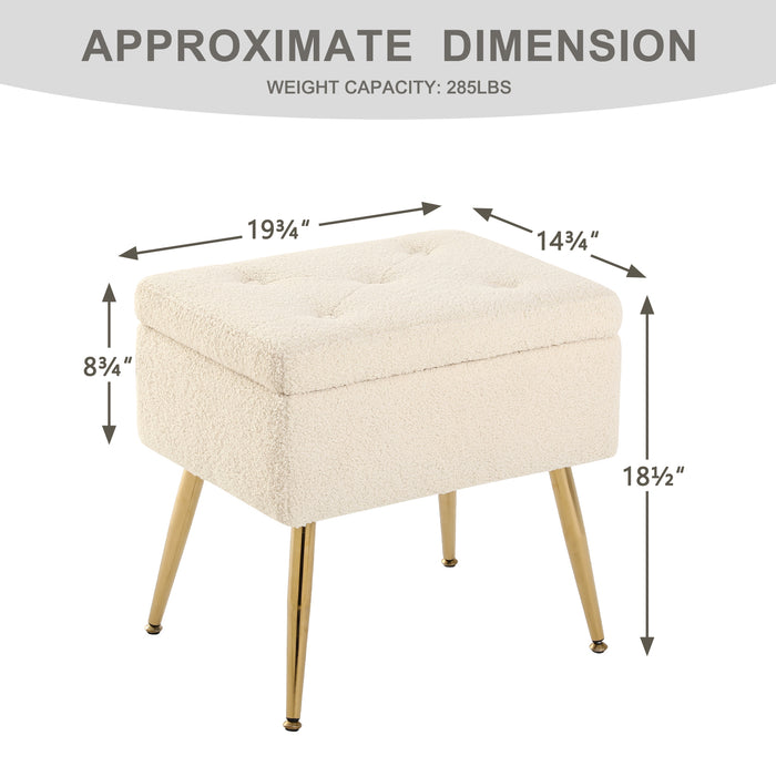 Furnimart Faux Sherpa Storage Ottoman — Furnimart Inc